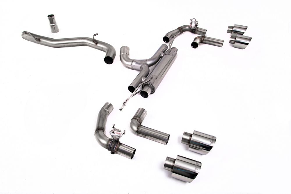 Milltek Valved GPF-OPF-Back Race Exhaust System for MK8 Volkswagen Golf R with Polished Tips