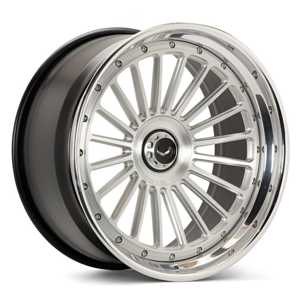Vossen Forged GEN Series GEN-04 Three-Piece Wheel with Classic Gloss Black / Brushed Gloss Clear - Left Side