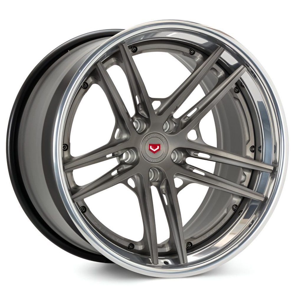 Vossen Forged Series 21 S21-03 Three-Piece Wheel in Stealth Grey / Polished Gloss Clear - Left Side