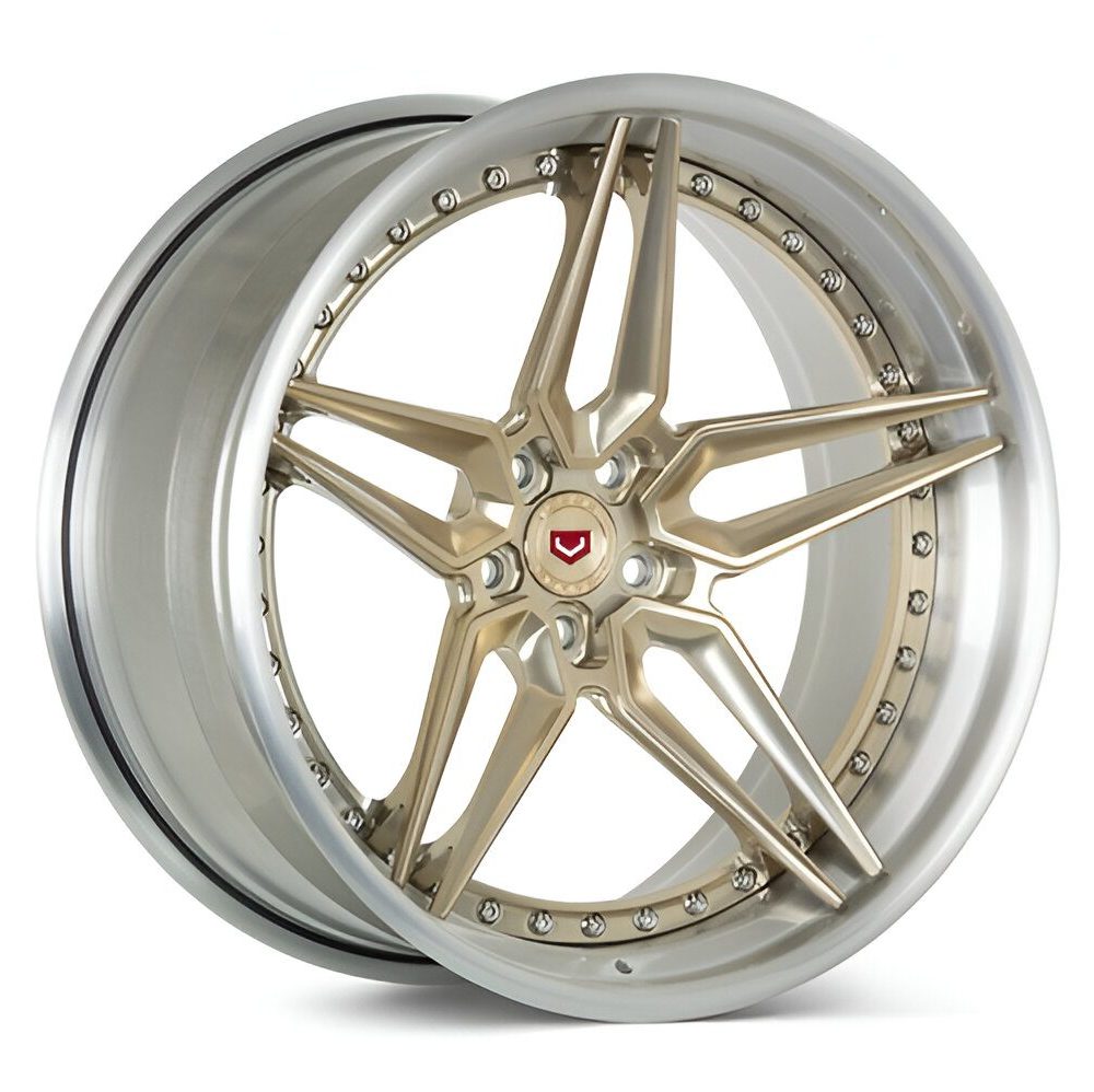 Vossen Forged EVO Series EVO-1 Three-Piece Wheel in Patina Gold & Brushed Gloss Clear - Left Side