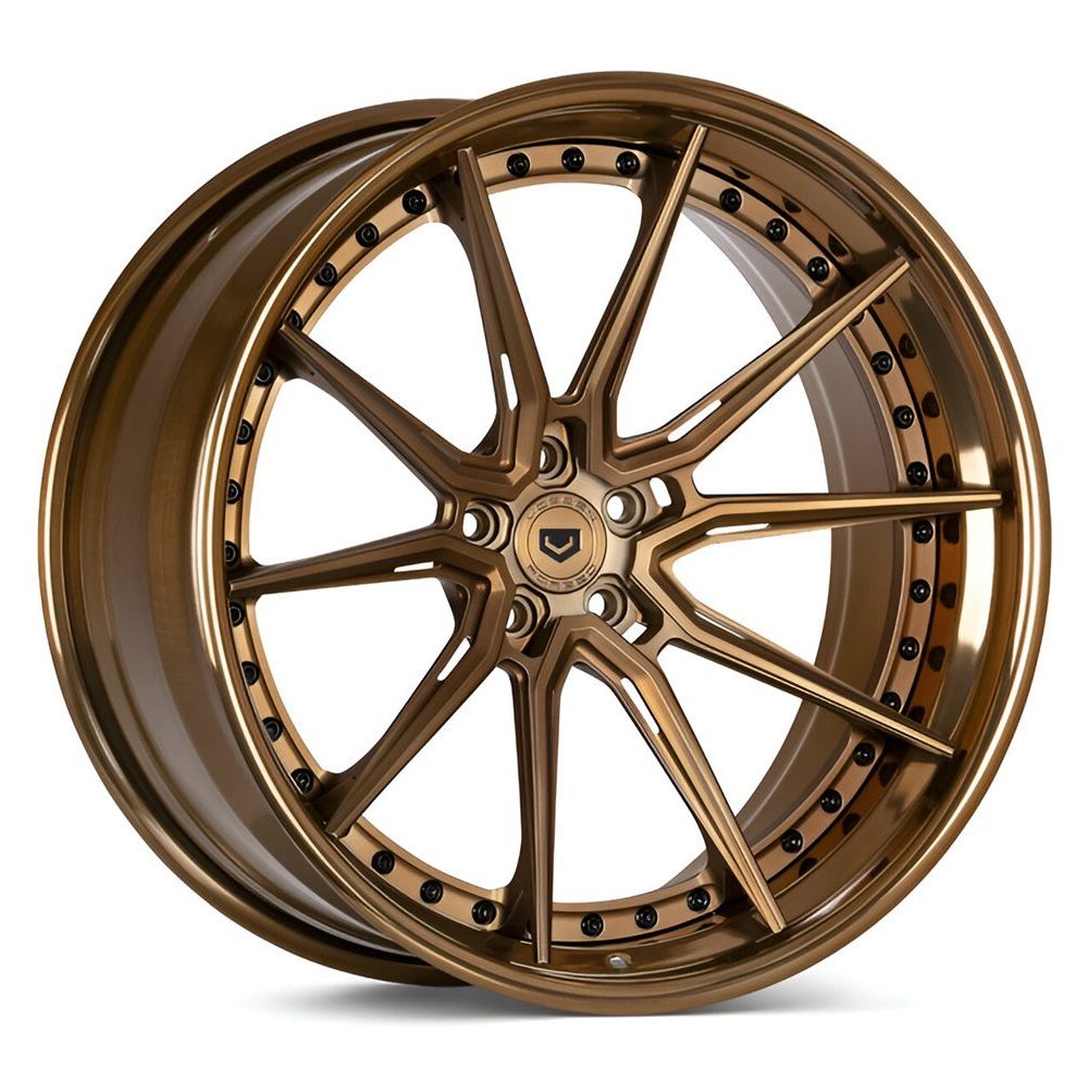 Vossen Forged EVO-R Series EVO-2R Three-Piece Wheel in Matte Brickell Bronze & Brickell Bronze - Left Side