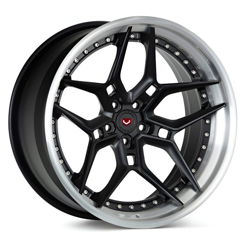 Vossen Forged EVO Series EVO-4 Three-Piece Wheel in Satin Black & Brushed Gloss Clear - Left Side
