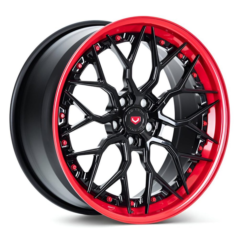 Vossen Forged Series 17 S17-01 Three-Piece Wheel in Satin Black & Fire Red - Left Side