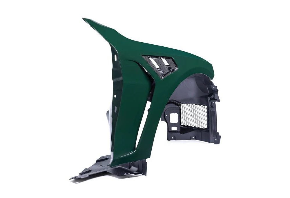 Alpha-N Carbon Front Fenders for G8X BMW M3 / M4 in Racing Green - Rear-Side View