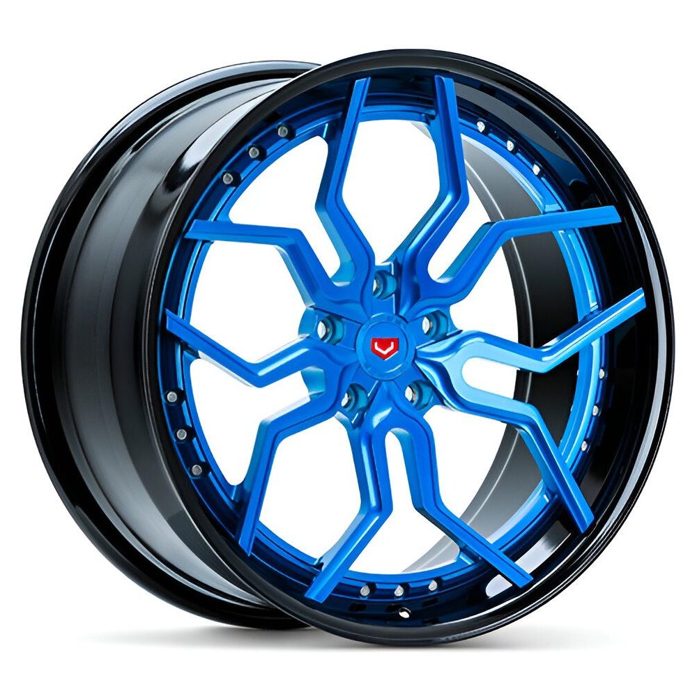 Vossen Forged HC Series HC-3 Three-Piece Wheel in Fountain Blue & Gloss Black - Left Side