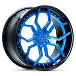 Vossen Forged HC Series HC-3 Three-Piece Wheel in Fountain Blue & Gloss Black - Left Side