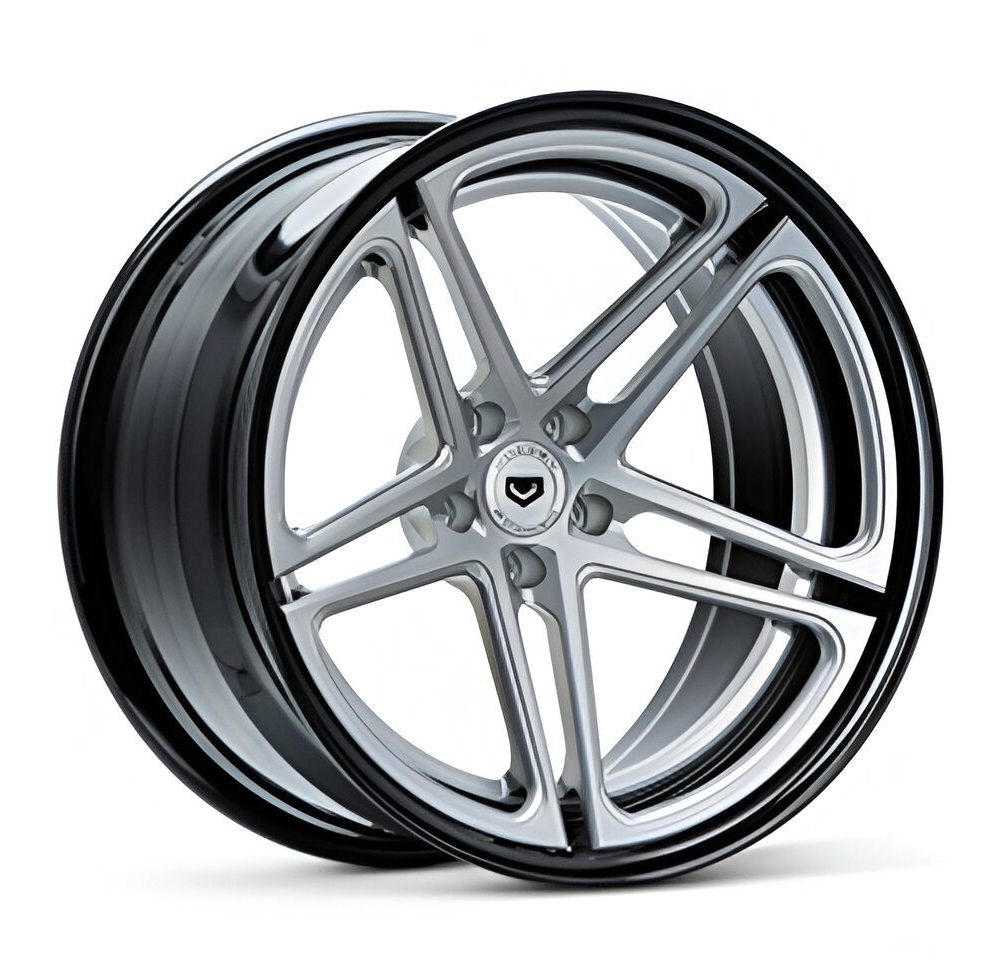 Vossen Forged CG Series CG-202 Three-Piece Wheel in Brushed Gloss Clear & Gloss Black - Left Side