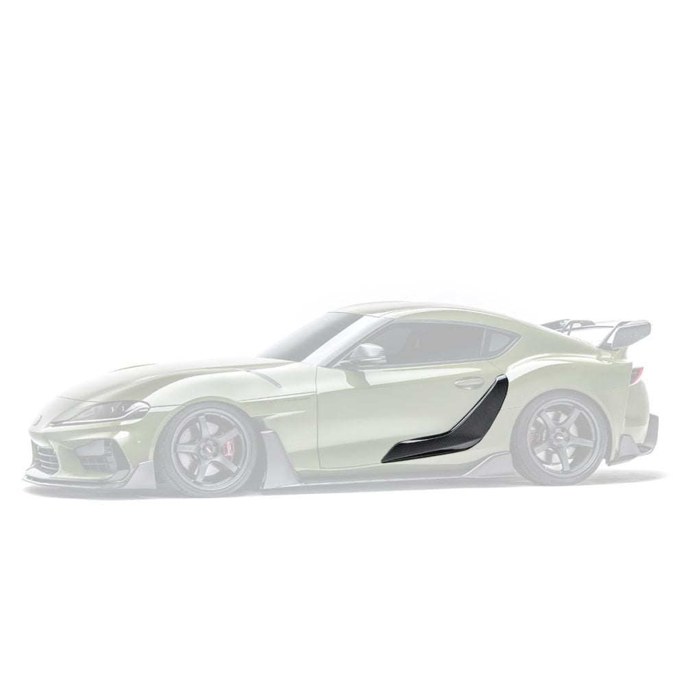 ADRO MK5.1 Carbon Door Garnishes for A90 / A91 Toyota GR Supra Installed on Car - Part Highlighted