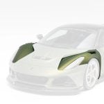 Vorsteiner LR-52 Limited Edition Carbon Vented Front Fenders for 131 Lotus Emira Installed on Satin Green / Yellow Emira - Front Fenders Highlighted