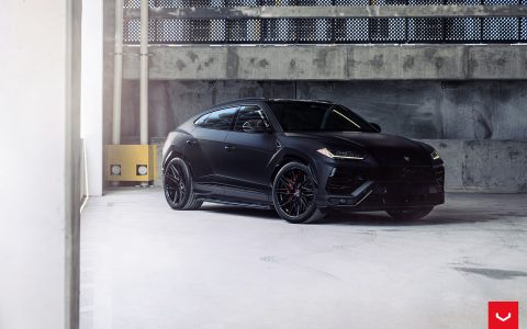 Matte Black Lamborghini Urus - Vossen Hybrid Forged Series HF-7 Wheels Image 1