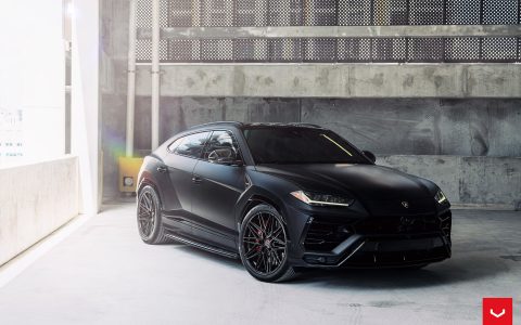 Matte Black Lamborghini Urus - Vossen Hybrid Forged Series HF-7 Wheels Image 6