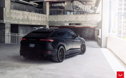 Matte Black Lamborghini Urus - Vossen Hybrid Forged Series HF-7 Wheels Image 7