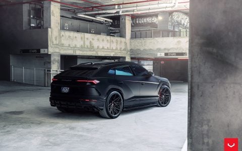 Matte Black Lamborghini Urus - Vossen Hybrid Forged Series HF-7 Wheels Image 8