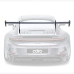 ADRO Carbon AT-P Swan Neck Wing for 992.1 Porsche 911 GT3 Installed on Grey GT3 - Wing Highlighted