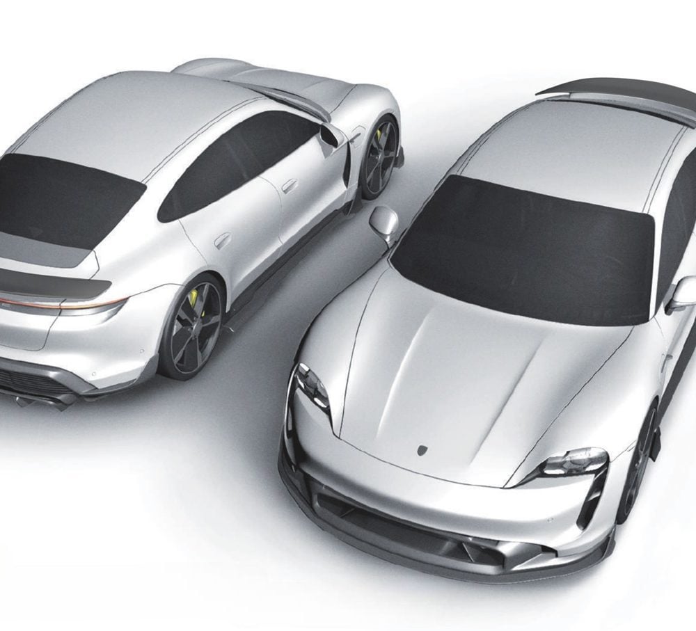 ZACOE Carbon Fiber Front Lip Set for 9J1 Porsche Taycan