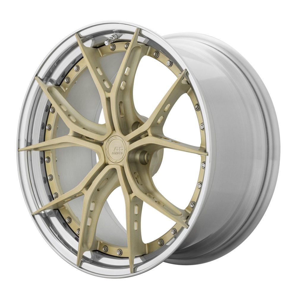 BC Forged HCX Series HCX08 Modular Wheel in Polished Clear / Satin Royal Gold with Exposed Hardware
