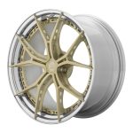 BC Forged HCX Series HCX108 Modular Wheel in Polished Clear / Satin Royal Gold with Exposed Hardware