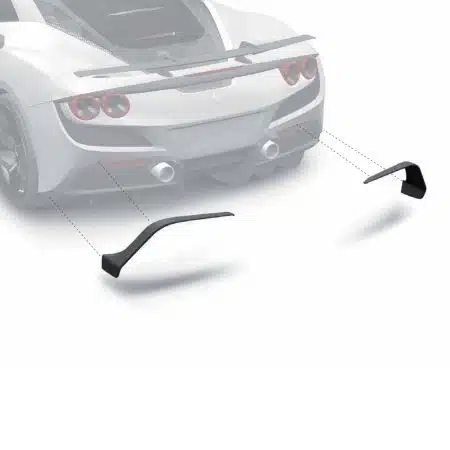 ZACOE Performance Carbon Fiber Rear Bumper Side Flaps for F142MFL Ferrari F8 Tributo / Spider