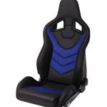 RECARO Dynamic Series Sportster GT Passenger Seat in Black Vinyl / Blue Suede [410.2GT.3165]