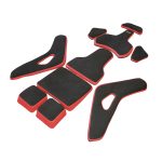 RECARO Race Series Podium Left-Pad Kit (medium) in Alcantara Black / Leather Red [7228656.61.1B22]