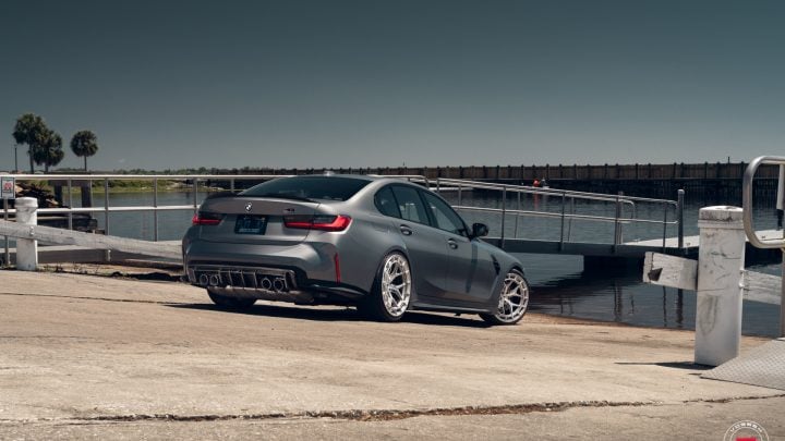 Dravit Gray BMW G80 M3 - Vossen Forged LC3-01 Wheels in Gloss Clear Image 9