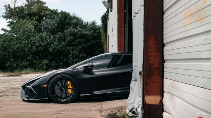 Matte Black Lamborghini Revuelto - Vossen Forged S21-04 Wheels in Satin Black Image 7