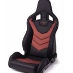 RECARO Dynamic Series Sportster GT Passenger Seat with Sub-Hole in Black Vinyl / Red Suede [410.2SH.3164]