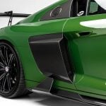 VF Engineering Carbon LMS Side Blades for 4S Audi R8 [VFC.AUD.R83.BLD] Installed on Green R8 - Close View