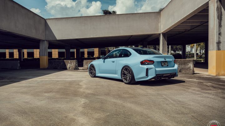 Zandvoort Blue BMW M2 - Vossen Forged M-X6 Wheels In Stealth Gray Image 10