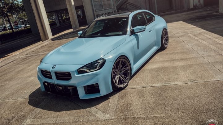 Zandvoort Blue BMW M2 - Vossen Forged M-X6 Wheels In Stealth Gray Image 8