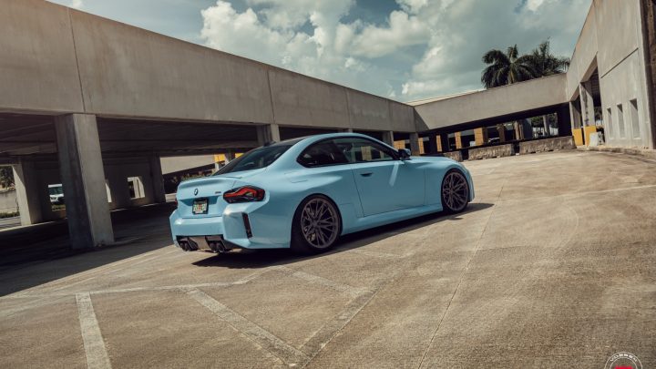 Zandvoort Blue BMW M2 - Vossen Forged M-X6 Wheels In Stealth Gray Image 9