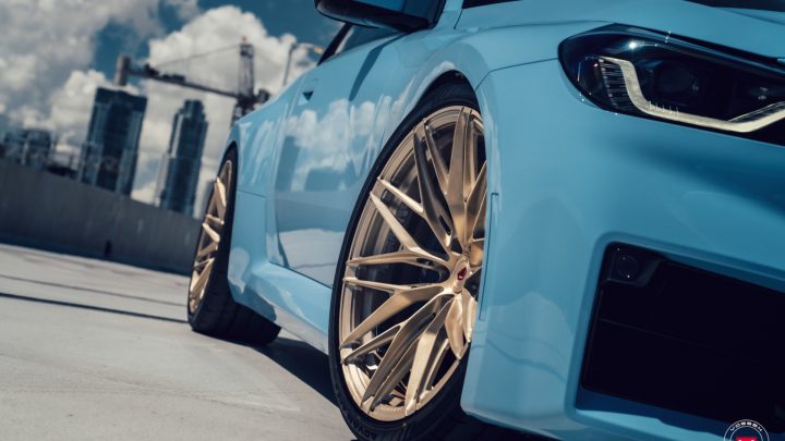 Zandvoort Blue BMW M2 - Vossen Forged S1-02 Wheels in Patina Gold Image 9