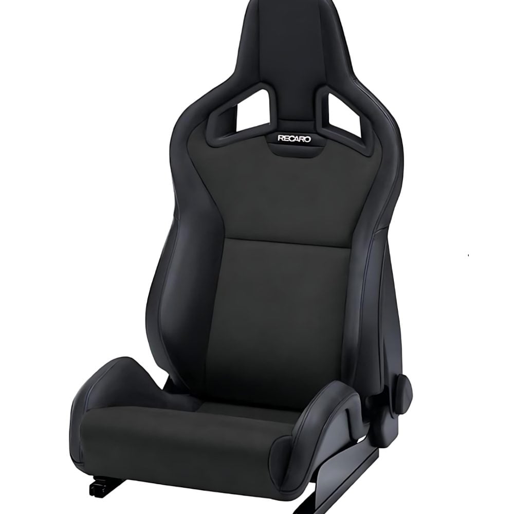 RECARO Dynamic Series Cross Sportster CS Driver Seat in Vinyl Black / Suede Black with Silver Logo [414.100.3216]