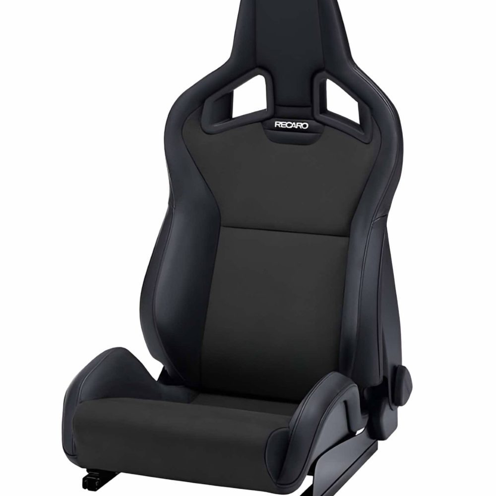 RECARO Dynamic Series Sportster CS Right-Side Seat in Black Leather with Silver Logo & Heat [410.210.3217]