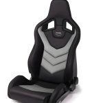 RECARO Dynamic Series Sportster GT Passenger Seat in Black Vinyl / Cloud Grey Suede [410.2GT.3166]