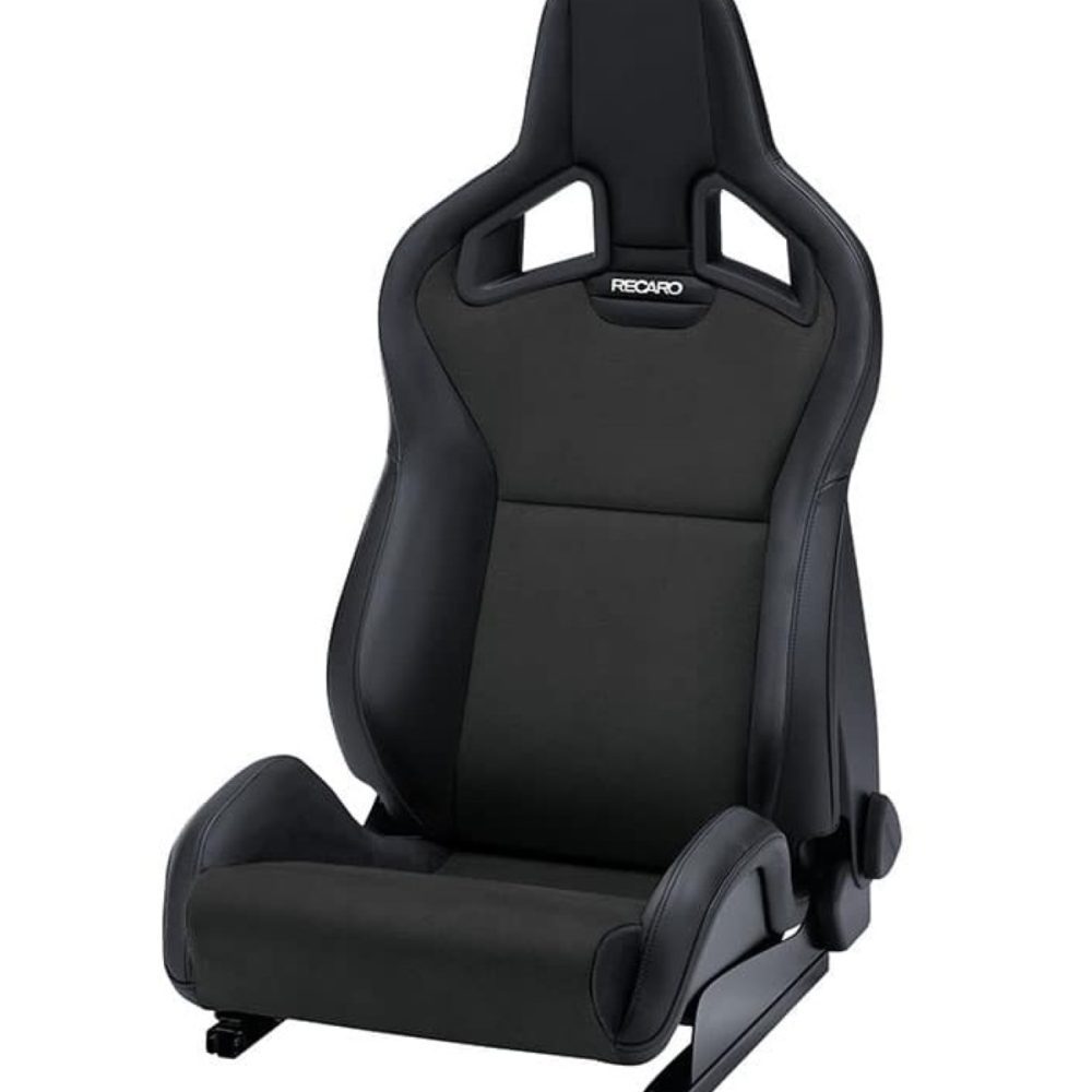 RECARO Dynamic Series Cross Sportster CS Passenger Seat in Black Leather with Silver Logo [414.200.3217]