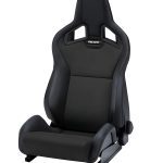 RECARO Dynamic Series Sportster CS Driver Seat in Leather Black / Leather Carbon with Silver Logo [410.100.3167]