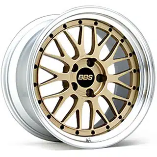 BBS Forged Line LM Wheel (20×12 5-130 +50) in Diamond Gold & Diamond-Cut Lip [LM472GPK-BKBD]