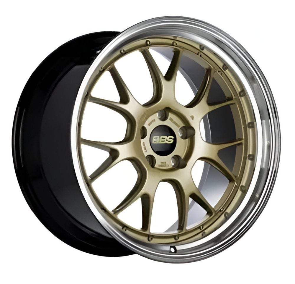 BBS Forged Line LM-R Wheel (20x11 5-120 +40) in Gold with Diamond-Cut Lip [LM340GLBKBD]