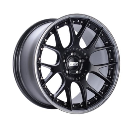 BBS Performance Line CH-RII Wheel (22×10.5 5-112 +15) in Satin Black w/ Platinum Lip [CH7205BPPO]