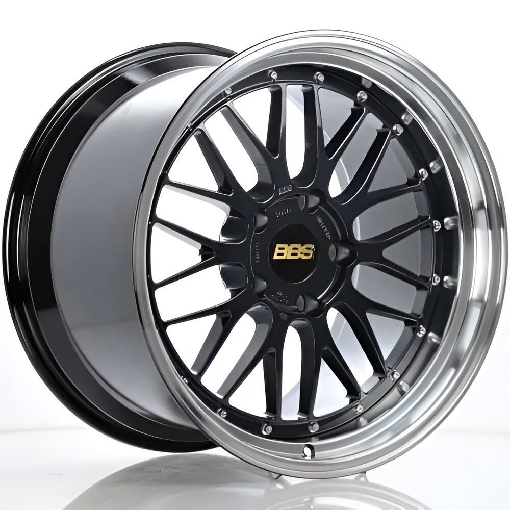 BBS Forged Line LM Wheel (20x10 5-112 +22) in Black Blue & Diamond-Cut Lip [LM436BB-BKBD]