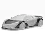 ZACOE 570S Widebody Kit Installed on Matte Black 570S, Pieces Highlighted - Front Side View of Car