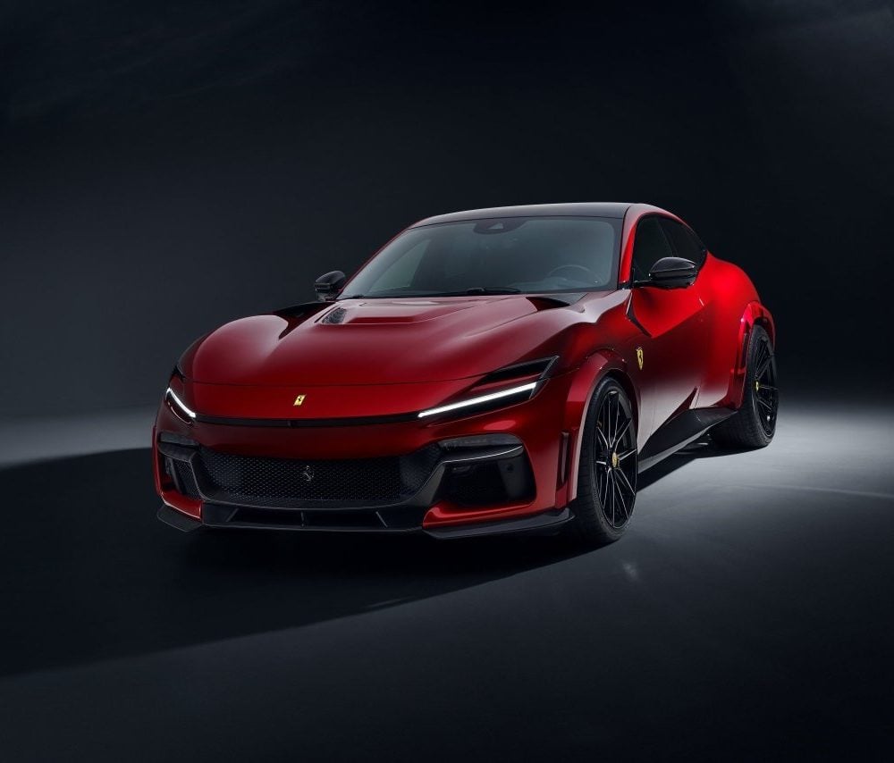 NOVITEC ESTESO Widebody Kit for F175 Ferrari Purosangue [F6 666 00/F6 666 83] Installed on Red Purosangue - Front View of Car