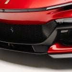 NOVITEC Carbon Front Lip Center Piece for F175 Ferrari Purosangue [F6 666 20] Installed on Red Purosangue - Close View