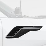 Vorsteiner Carbon Front Fender Side Vents for P702 Ford F-150 Raptor R [FRT1015/FRT1016] Installed on White Raptor R - Side Closeup of Vent (part highlighted)