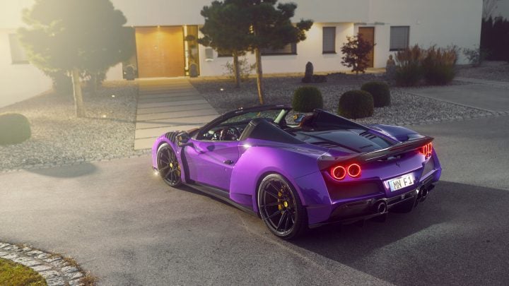 Purple Novitec Ferrari F8 N-Largo Spider - Carbon Fiber Widebody Kit & Vossen NF10 Wheels