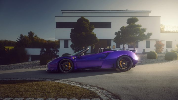 Purple Novitec Ferrari F8 N-Largo Spider - Carbon Fiber Widebody Kit & Vossen NF10 Wheels