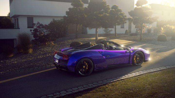 Purple Novitec Ferrari F8 N-Largo Spider - Carbon Fiber Widebody Kit & Vossen NF10 Wheels