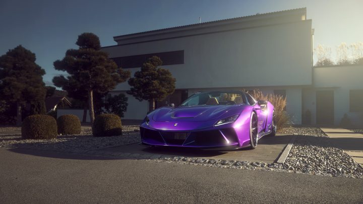 Purple Novitec Ferrari F8 N-Largo Spider - Carbon Fiber Widebody Kit & Vossen NF10 Wheels