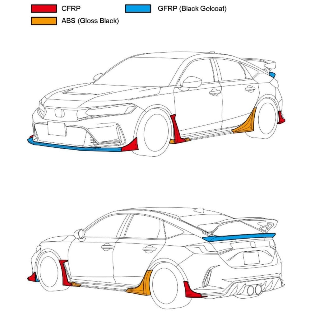 HKS Rear Ducktail Spoiler for FL5 Honda Civic Type R [53004-AH004